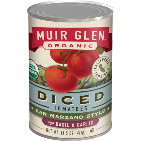 Diced San Marzano Tomatoes with Basil & Garlic - Muir Glen